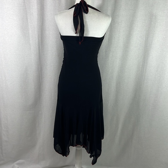 Vintage Y2K Speechless Black Handkerchief Halter Dress Womens M Dark Romantic - Picture 2 of 10